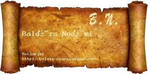 Balázs Noémi névjegykártya