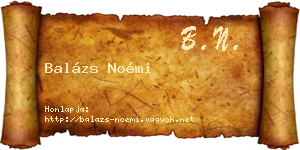Balázs Noémi névjegykártya